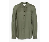 Ambre washed-cupro shirt - Green