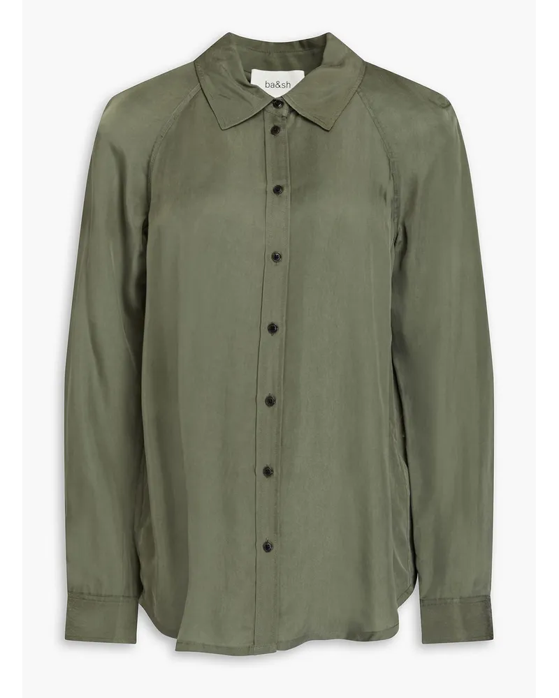 ba&sh Ambre washed-cupro shirt - Green Green