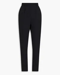 Balmain Pleated wool-canvas tapered pants - Black Black