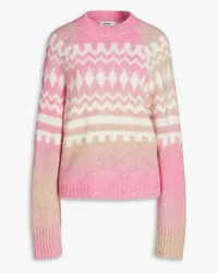 Sandro Brushed fair isle alpaca-blend sweater - Pink Pink