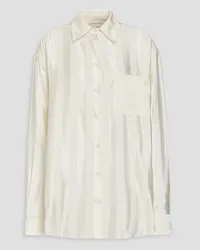 Loulou Studio Striped satin-jacquard shirt - White White