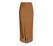 Cupro midi skirt - Brown