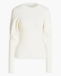 Safiyaa Ribbed merino wool-blend mini dress - White White