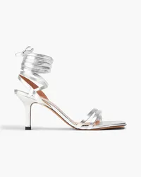 Maje Metallic leather sandals - Metallic Metallic