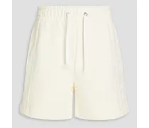 Embroidered French cotton-terry shorts - White