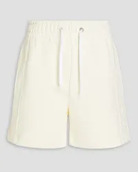 Victoria Beckham Embroidered French cotton-terry shorts - White White