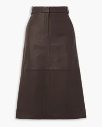 tibi Leather midi skirt - Brown Brown