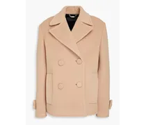 Double-breasted wool-blend felt coat - Neutral