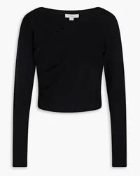 Vince Wrap-effect wool-blend sweater - Black Black