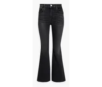 Le Pixie High faded high-rise flared jeans - Black