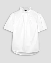 Adam Lippes Ruffled cotton-poplin top - White White