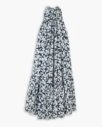 Loretta Caponi Melinda floral-print cotton maxi dress - Blue Blue