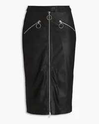 MUUBAA Zip-detailed textured-leather skirt - Black Black