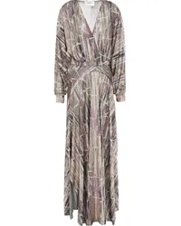 ba&sh Santana metallic printed knitted maxi dress - Gray Gray