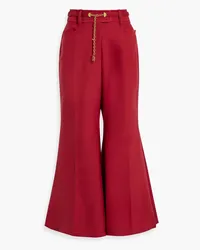 Zimmermann Cropped wool-blend flared pants - Red Red