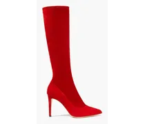 Suede knee boots - Red