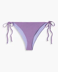 Mara Hoffman Lei striped low-rise bikini briefs - Purple Purple