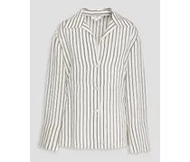 Striped woven shirt - White