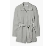 Trendsetter belted linen playsuit - Gray