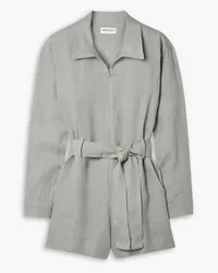 Rivet Utility Trendsetter belted linen playsuit - Gray Gray