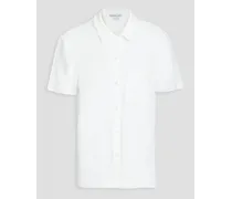 Linen-blend jersey shirt - White