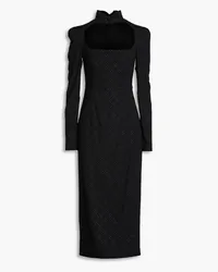 Philosophy Di Lorenzo Serafini Cutout glittered checked crepe midi dress - Black Black