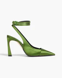 Victoria Beckham Cutout satin pumps - Green Green