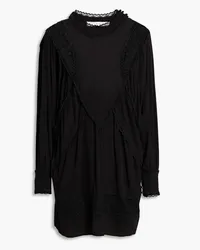 IRO Charsti guipure lace-paneled crepe mini dress - Black Black