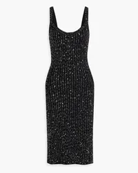 Missoni Sequin-embellished crochet-knit midi dress - Black Black