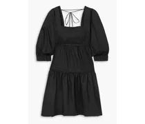 THREE GRACES Bahni tiered cotton-poplin mini dress - Black Black