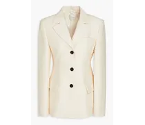Wool and silk-blend blazer - White