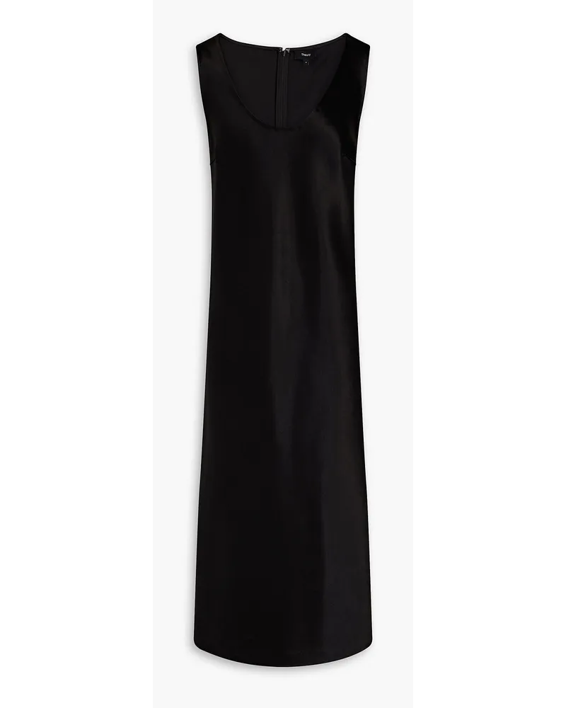 Theory Satin-twill midi dress - Black Black