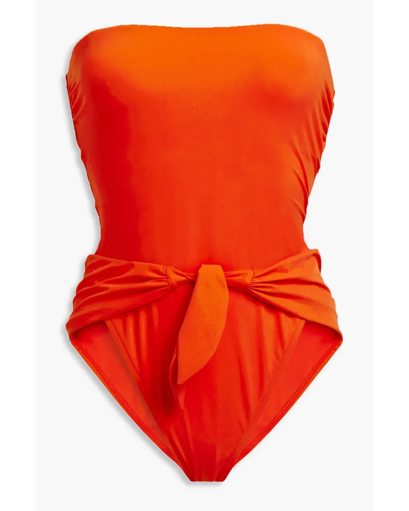 Zimmermann Tie-front cutout bandeau swimsuit - Orange Orange