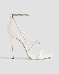 Jimmy Choo Oriana 110 chain-embellished leather sandals - White White