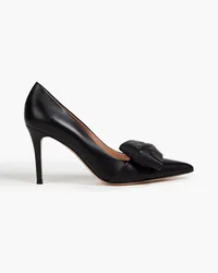 Gianvito Rossi Safira bow-detailed leather pumps - Black Black