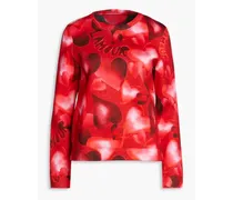 Printed cotton-neoprene sweatshirt - Red