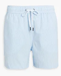 Onia Charles short-length striped seersucker swim shorts - Blue Blue