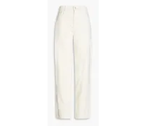 Poppy high-rise straight-leg jeans - White