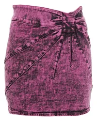 RED Valentino Ruched tie-dyed denim mini skirt - Purple Purple