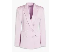 Arlington double-breasted satin-crepe blazer - Purple