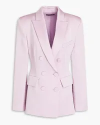 Alex Perry Arlington double-breasted satin-crepe blazer - Purple Purple