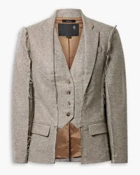 R13 Frayed mélange merino wool blazer - Neutral Neutral