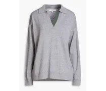 Wool and cashmere-blend polo sweater - Gray