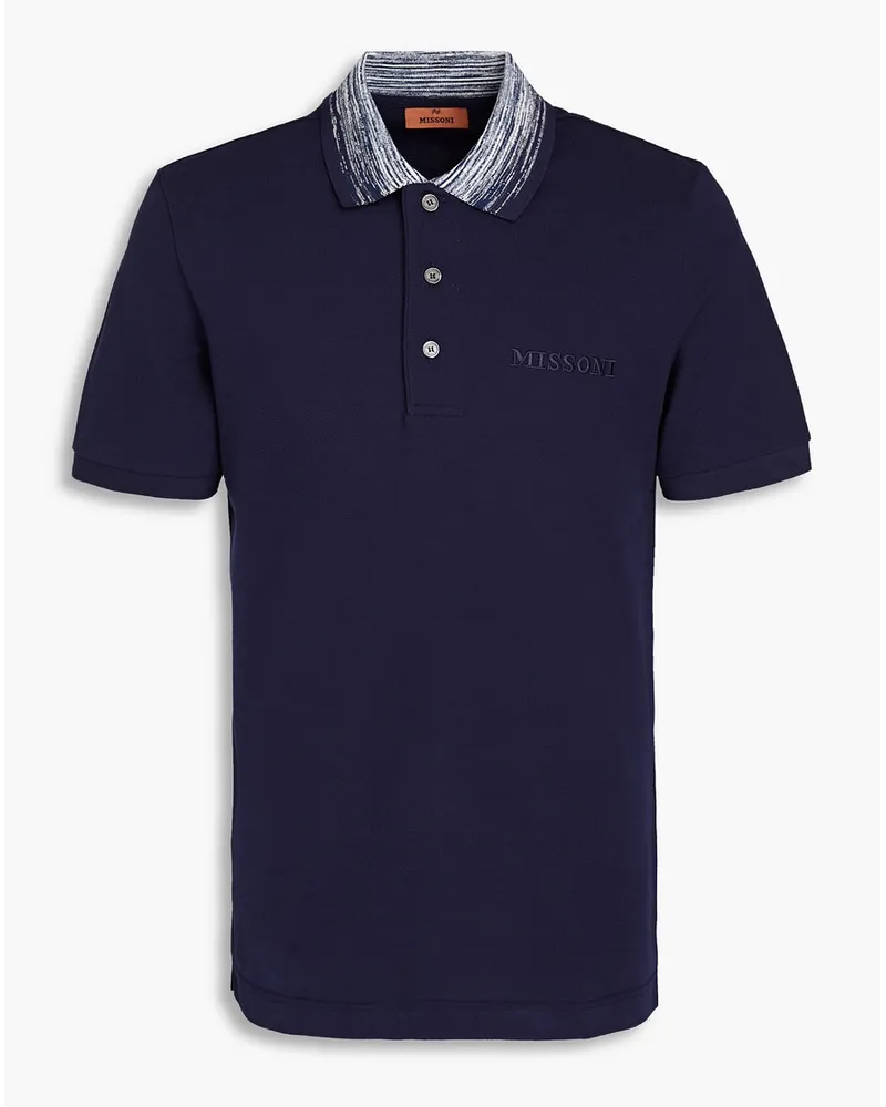 Missoni Cotton-piqué polo shirt - Blue Blue