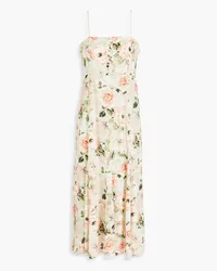 Alice + Olivia Alice Olivia - Cutout floral-print satin midi dress - Green Green