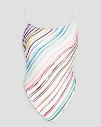 Missoni Mare striped metallic crochet-knit swimsuit - White White