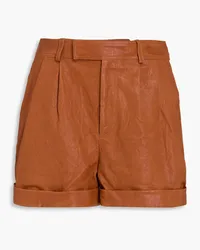 Frame Denim Pleated cashmere-felt shorts - Brown Brown