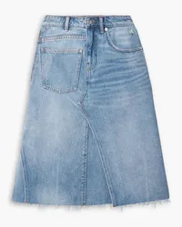 Tory Burch Frayed denim midi skirt - Blue Blue