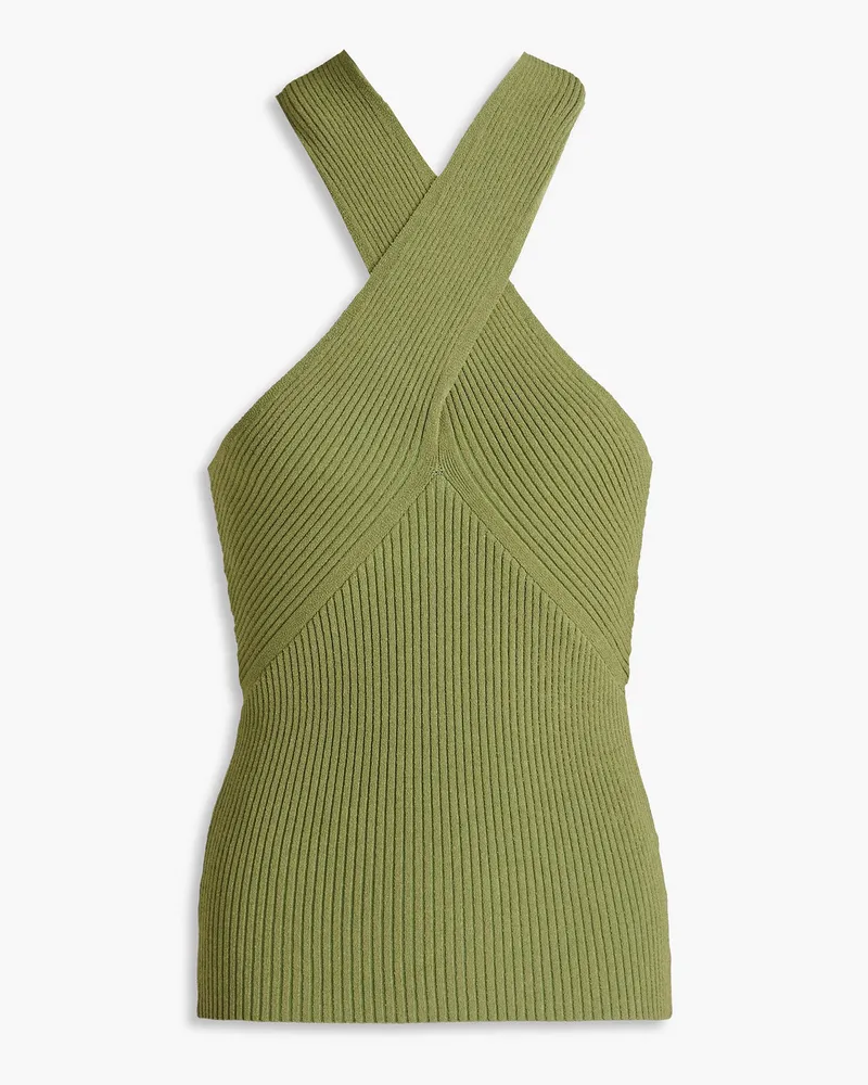 Autumn Cashmere Ribbed-knit top - Green Green