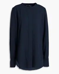 Oscar de la Renta Silk-blend crepe de chine blouse - Blue Blue